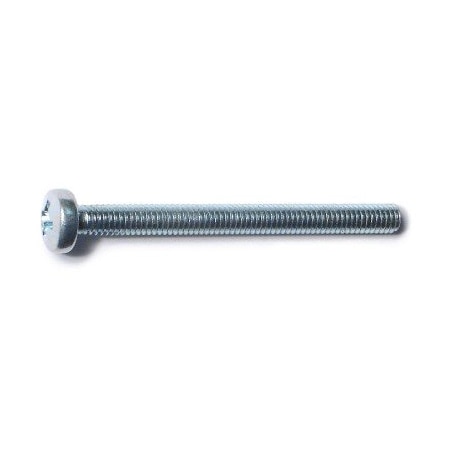 M4-0.70 X 45 Mm Phillips Pan Machine Screw, Zinc Plated Steel, 50 PK